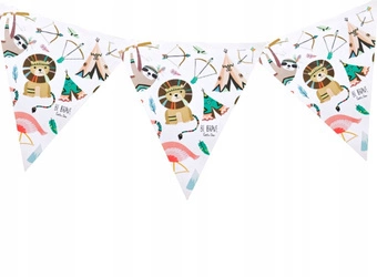 Flagi ZWIERZĄTKA Girlanda na urodziny 200cm 10szt