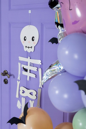 Duża Dekoracja Wisząca Szkielet Biały Girlanda Ozdoba na Halloween 110cm