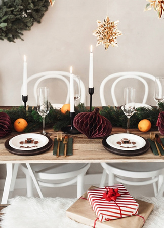 Zawieszka Owal Bordowa Bombka wisząca Papierowa honeycomb na Choinkę 18x15