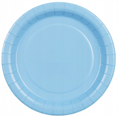 Talerzyki Papierowe Jasny Niebieski na Urodziny Roczek Komunię 18cm 6szt