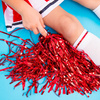 Pompony CZERWONE foliowe dla cheerleaderki tancerki czirliderki 33cm 2szt