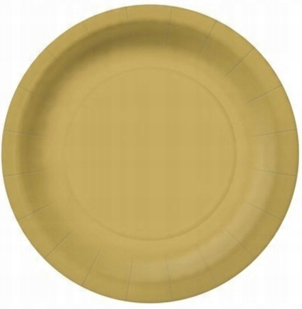 Talerzyki Złote Ślub Wesele Urodziny Roczek Chrzest Komunia Gold 18cm 8szt