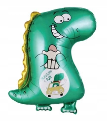 Balon DINOZAUR foliowy na urodziny roczek 52x73cm