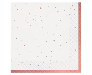 Serwetki Celebrate różowe złoto na urodziny 20szt