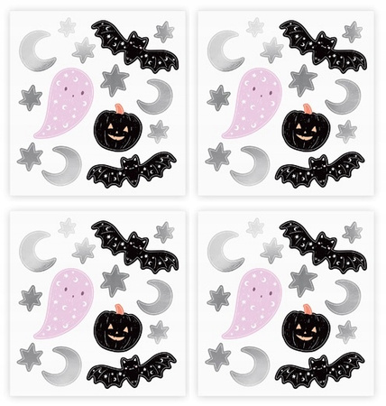 Naklejki na Ścianę Czarne Okno Balony Ozdoba Dekoracja na Halloween 56szt