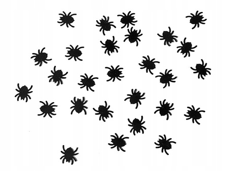 Konfetti Czarne Pająki Ozdoba Dekoracja na Stół Halloween 1,2cm 15g 500szt