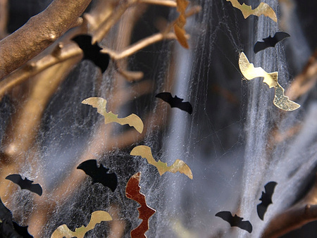 Konfetti Czarne Złote Nietoperze Ozdoba Dekoracja na Stół Halloween 15g