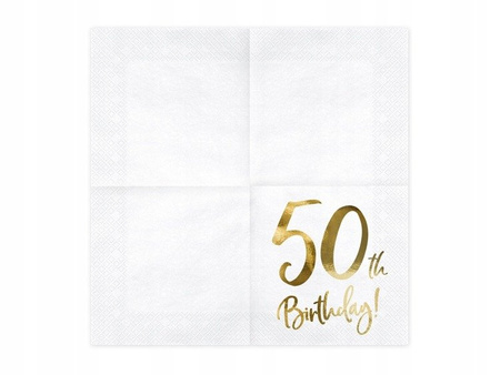 Serwetki na 50 urodziny 50th Birthday 33x33cm 20sz
