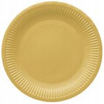 Talerzyki Złote Ślub Wesele Urodziny Roczek Chrzest Komunia Gold 23cm 8szt