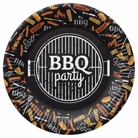 Talerzyki BBQ Party na Grill Garden Party Urodziny Roczek Lato 23cm 8sz