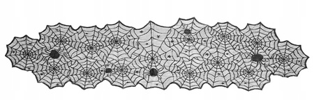 Duży Bieżnik Pajęczyna foliowy Ozdoba na Stół Urodziny Halloween 185x45cm