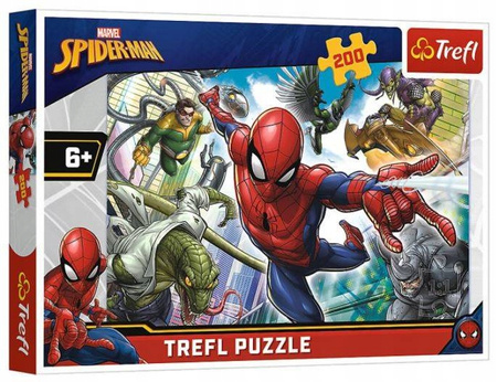 Puzzle Urodzony bohater SPIDERMAN Marvel PREZENT układanka 200 szt TREFL 6+