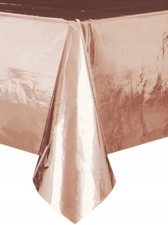 DUŻY Obrus ROSE GOLD foliowy na urodziny 137x274cm