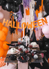 Duży Baner HALLOWEEN Pomarańczowy Napis Girlanda Ozdoba Dekoracja 14x250cm