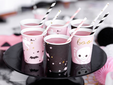 Kubeczki Boo! Nietoperze papierowe Dekoracje na urodziny Halloween 6szt