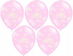 Balony 36cm IT'S A GIRL na urodziny roczek 5szt