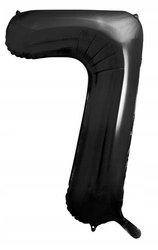 Balon CZARNY foliowy CYFRA 7 na urodziny jubileusz rocznicę imprezę 100cm
