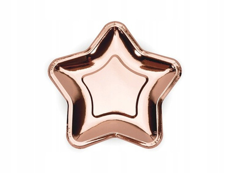 Talerzyki Gwiazdki RÓŻOWE ZŁOTO rose gold 18cm 6sz