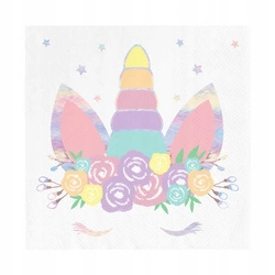 Serwetki RÓŻOWE Jednorożec 16x16cm urodziny 10szt