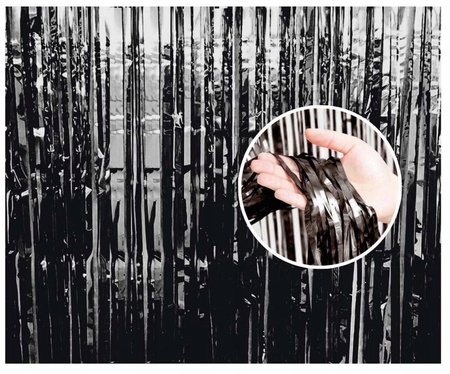 DUŻA Kurtyna CZARNA dekoracyjna Tło Załona na drzwi ścianę urodziny 90x240