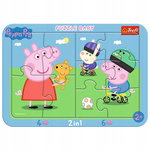 Puzzle Ramkowe ŚWINKA PEPPA George 2w1 układanka PREZENT dla dzieci TREFL