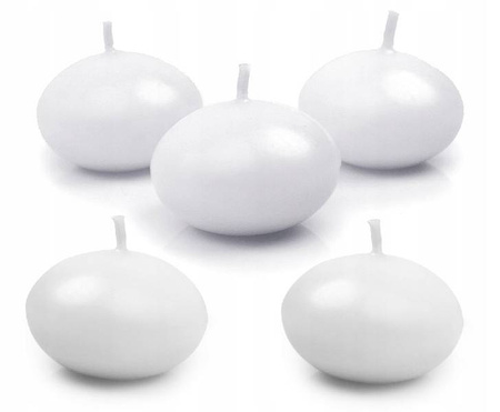 Eleganckie świeczki pływające 4cm dyski 5szt BIAŁE