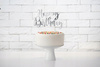 TOPPER na tort HAPPY BIRTHDAY SREBRNY 22cm ROCZEK
