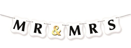 Mini baner weselny napis na ślub MR & MRS 70cm