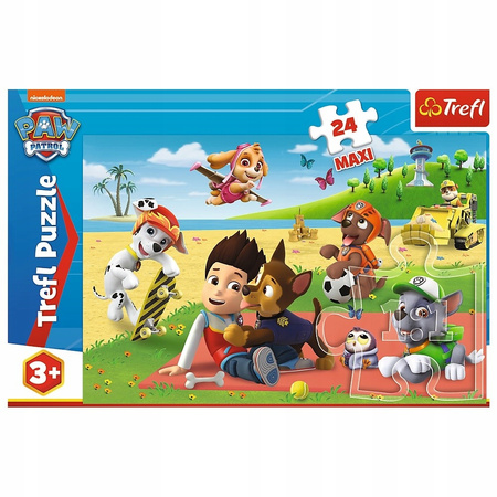 Puzzle PSI PATROL Zabawa na kocu SKYE RUBBLE MARSHALL 24 elementy TREFL 3+