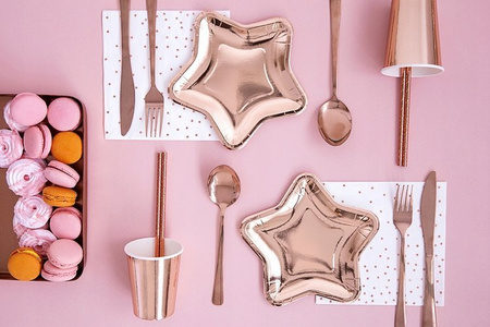 Talerzyki Gwiazdki RÓŻOWE ZŁOTO rose gold 18cm 6sz