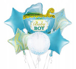 ZESTAW balonów BABY SHOWER dla chłopca WÓZEK