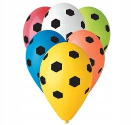 Balony kolorowe Piłka nożna na Urodziny 30cm 5szt