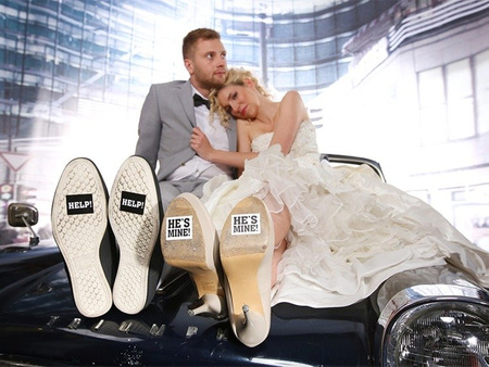 Naklejki na pod buty dla męża i żony na ślub NB4