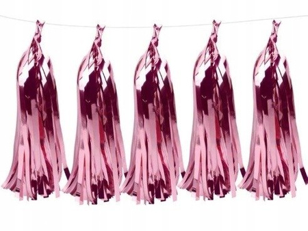 Girlanda folia frędzle różowe złoto ROSE GOLD 33cm