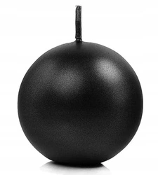 Świeca metalizowana kula CZARNA na stół ślub urodziny komunię wesele 8cm