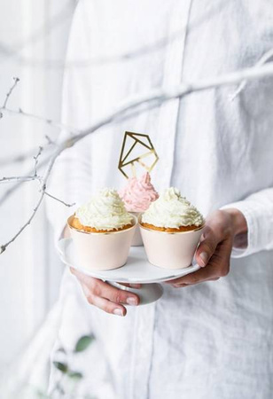 Papilotki RÓŻOWE do babeczek na muffinki 6szt