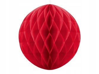 Kula bibułowa CZERWONA 20cm na Urodziny Ślub 1szt