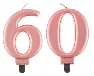 Świeczka ROSE GOLD na 60 urodziny RÓŻOWE ZŁOTO
