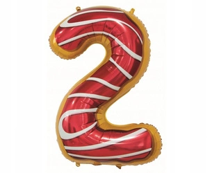 Balon foliowy CIASTECZKO cyfra 2 na urodziny 78cm