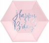 Talerzyki HAPPY B'DAY Pudrowy RÓŻ na urodziny 20cm