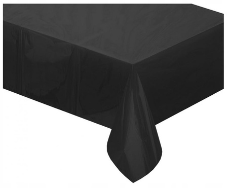 DUŻY Obrus Czarny foliowy na stół Urodziny ROCZEK przyjęcie party 137x183cm