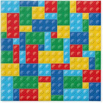 Serwetki Kolorowe Klocki Colorful Bricks na Urodziny Roczek Party 33cm 20sz