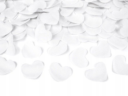 Tuba wystrzałowa bibułowe białe serca konfetti