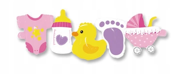 Balon GIRLANDA BABY SHOWER dla dziewczynki różowy