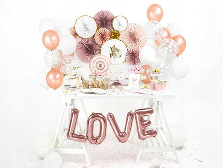 DUŻY Balon Różowe Złoto foliowy LOVE na Walentynki Ślub ROSE GOLD 140x35cm