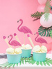 TOPPER na tort ALOHA FLAMINGI RÓŻOWE 15-23cm 6szt