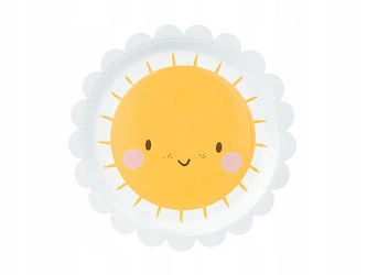 Talerzyki SŁONECZKO na URODZINY roczek 6szt 18cm