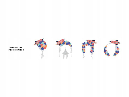 Girlanda Balonowa Rakieta Kosmiczna Zestaw Dekoracji na Urodziny 154x130cm