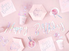 Talerzyki HAPPY B'DAY Pudrowy RÓŻ na urodziny 20cm