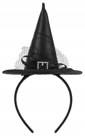 Opaska Kapelusz Czarownicy Strój Przebranie Dekoracja na Halloween 17x28cm